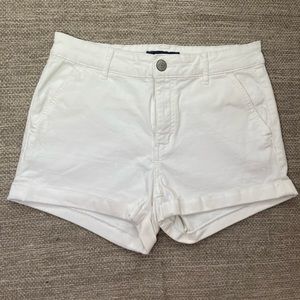 Aeropostale High Waist Midi White Shorts